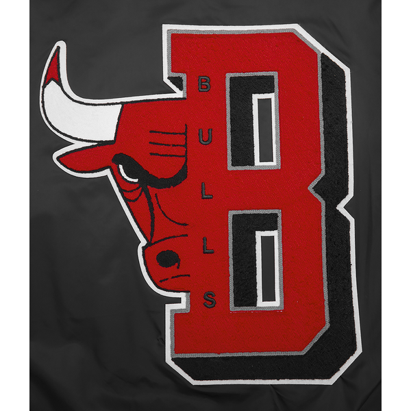 Pro Standard Chicago Bulls Mash Up Rib Satin Jacket - Men's - Black/Black/Red - Image 5