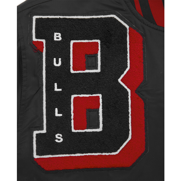 Pro Standard Chicago Bulls Mash Up Rib Satin Jacket - Men's - Black/Black/Red - Image 7