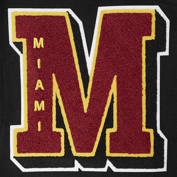 Pro Standard Miami Heat Mash Up Rib Wool Varsity Jacket - Men's - Black - Image 6