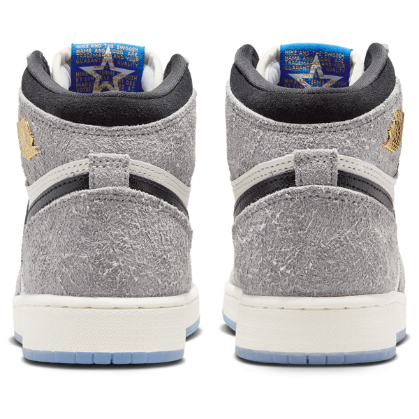 Jordan Retro 1 High OG - Boys' Grade School - Cool Grey/Black/Game Royal - Image 3