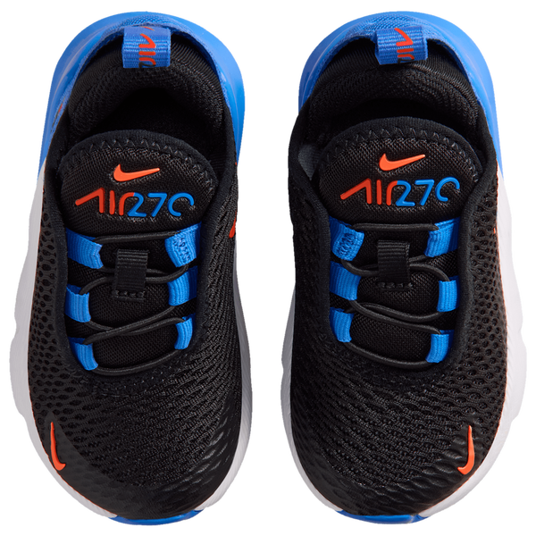 Nike Air Max 270 - Boys' Toddler - Black/Turf Orange/Blue Crystal - Image 4