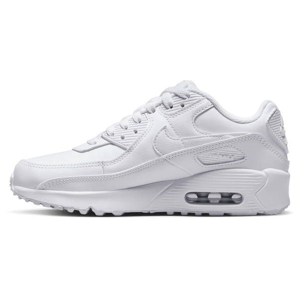 Nike Air Max 90 - Boys' Grade School - White/White/Metallic Silver - Image 2