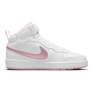 Nike Court Borough Mid 2 - Boys' Grade School - White/Pink Glaze