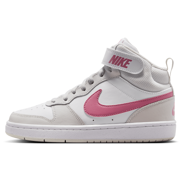 Nike Court Borough Mid 2 - Boys' Grade School - White/Peony/Vast Grey - Image 2