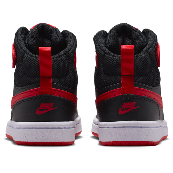 Nike Court Borough Mid 2 - Boys' Preschool - Black/University Red/White - Image 3