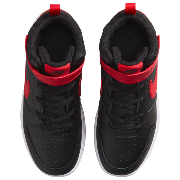 Nike Court Borough Mid 2 - Boys' Preschool - Black/University Red/White - Image 4