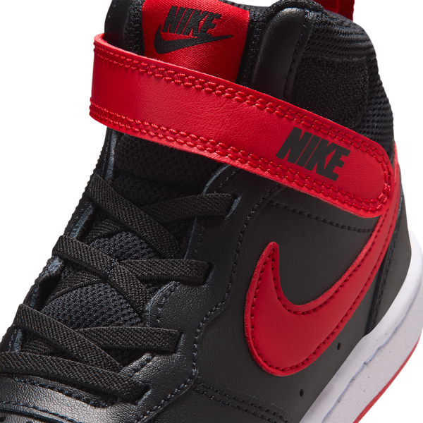 Nike Court Borough Mid 2 - Boys' Preschool - Black/University Red/White - Image 6