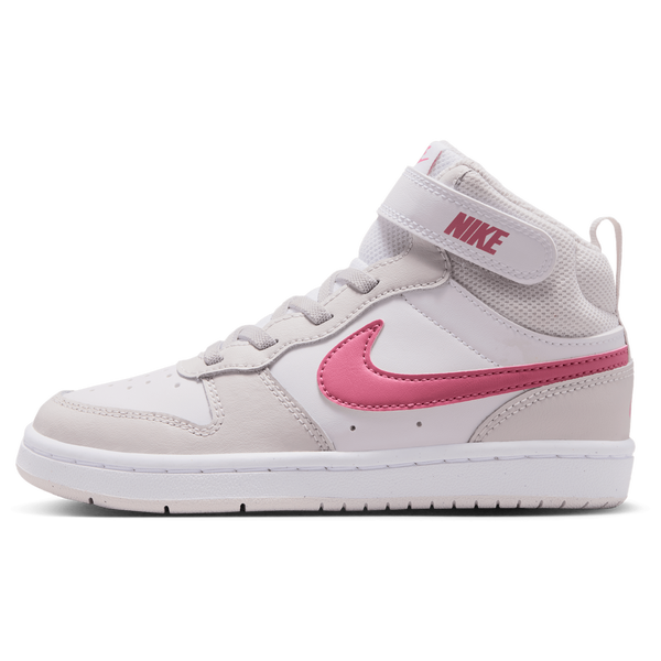 Nike Court Borough Mid 2 - Boys' Preschool - Vast Grey/Peony/White - Image 2