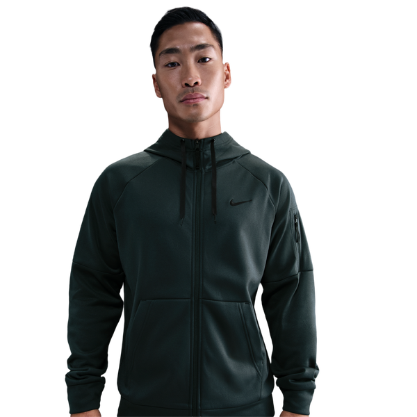 Nike Therma Fleece Full-Zip Hoodie - Men's - Black/Seaweed/Seaweed