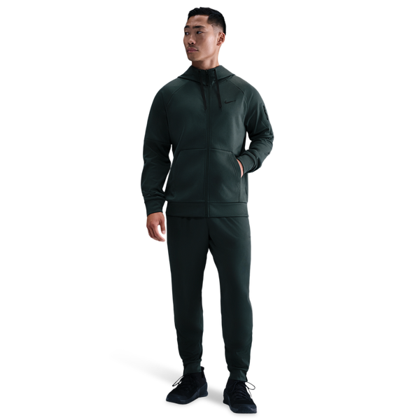 Nike Therma Fleece Full-Zip Hoodie - Men's - Black/Seaweed/Seaweed - Image 4