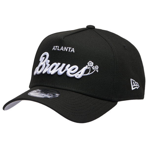 New Era Braves 940 A Frame Local Play Cap - Adult - Black/Black