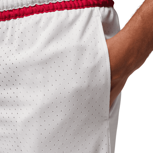 Jordan Dri-FIT SPT 9" Diamond Shorts - Men's - White/Gym Red - Image 3