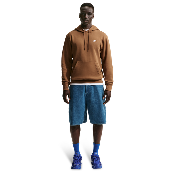 Nike Club Pullover Hoodie - Men's - Ale Brown/White/Ale Brown - Image 3