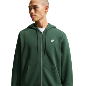 Nike Club Full-Zip Hoodie - Men's - Fir/White/Fir