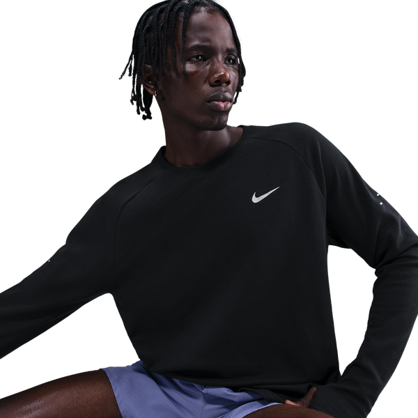 Nike Dri-FIT STRIDE WAFFLE CREW - Men's - Black/Reflective Silver - Image 3