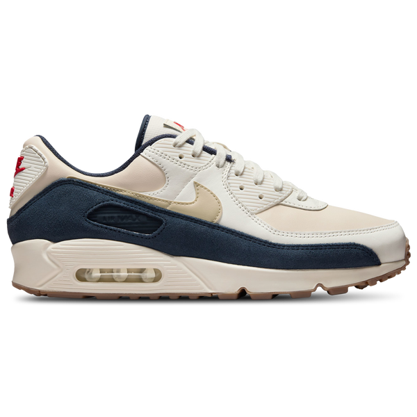 Nike Air Max 90 Premium - Men's - Light Khaki/Thunder Blue/Ivory