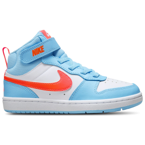Nike Court Borough Mid 2 - Boys' Preschool - Aquarius Blue/White/Orange