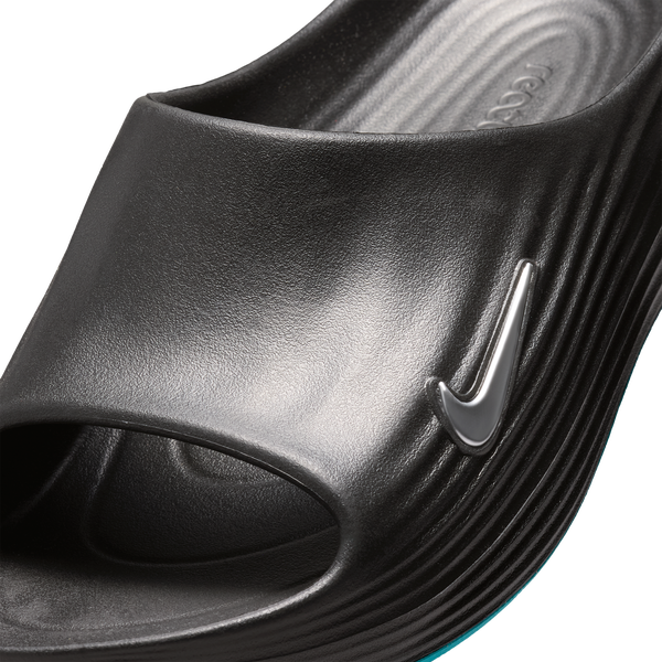 Nike Reactx Rejuven8 Slides - Men's - Black/Gamma Blue/Metallic Silver - Image 6