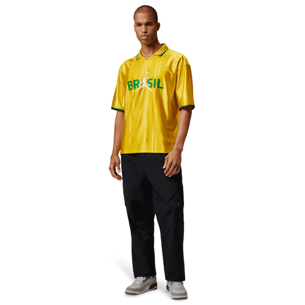 Jordan Brasil Polo Top - Men's - Varsity Maize/Varsity Maize - Image 6