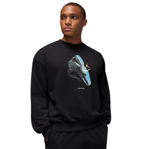 Jordan Brooklyn AJ11 Fleece Crew LB - Men's - Black/Blue Chill