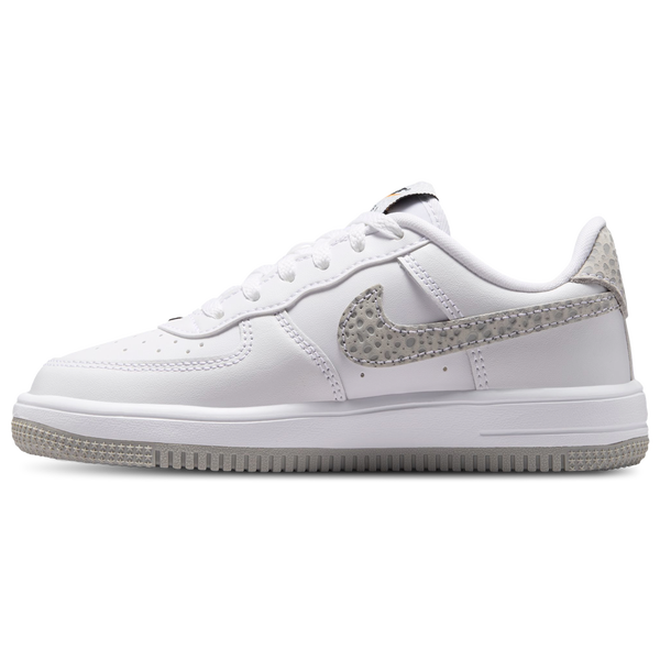 Nike Air Force 1 Low - Girls' Preschool - Grey/White/Orange - Image 2