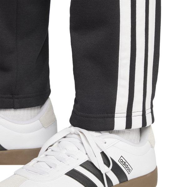 adidas Essentials 3-Stripes Fleece Open Hem Pants - Men's - Black/White - Image 4