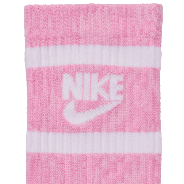 Nike 6 Pack Cushioned Crew Socks - Boys' Grade School - Grey/White/Pink - Image 5