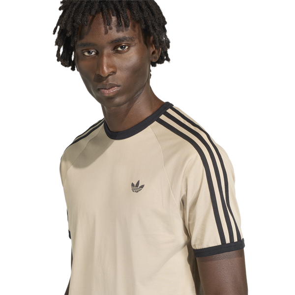 adidas 3-Stripes T-Shirt - Men's - Khaki/Black - Image 4
