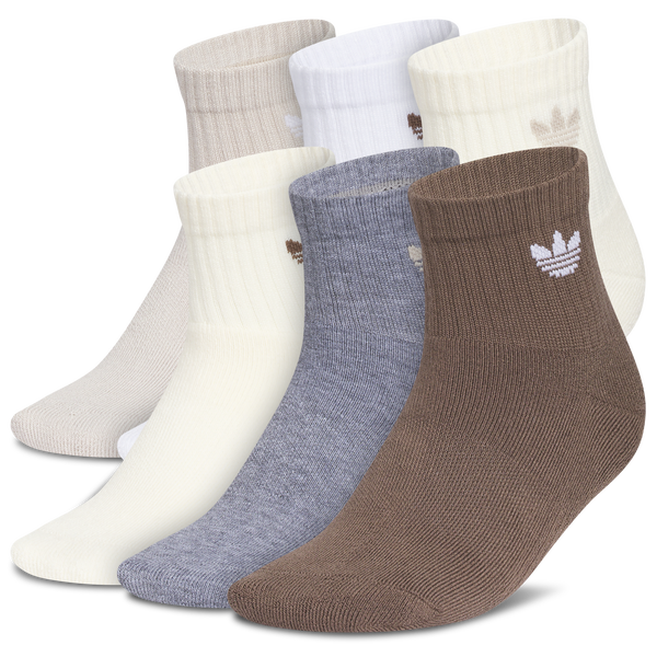 adidas Originals 6 Pack Crew Socks - Youth - Tan/Tan