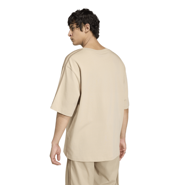 adidas 3 Stripe Oversized T-Shirt - Men's - Beige - Image 2