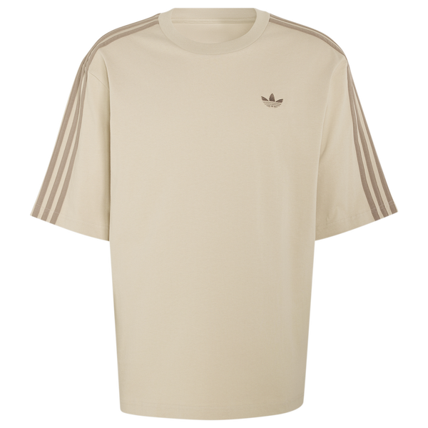 adidas 3 Stripe Oversized T-Shirt - Men's - Beige - Image 6