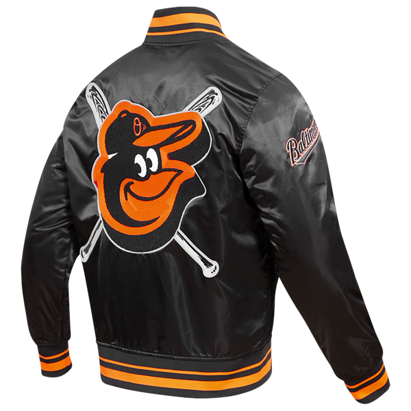 Pro Standard Baltimore Orioles Mash Up Rib Satin Jacket - Men's - Black/Orange - Image 4
