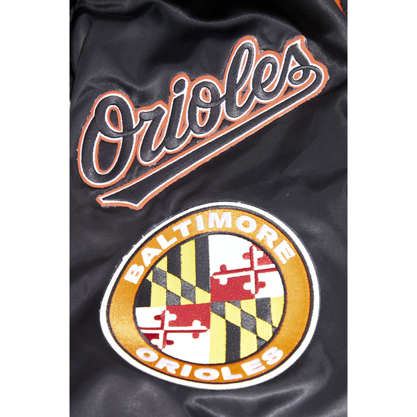 Pro Standard Baltimore Orioles Mash Up Rib Satin Jacket - Men's - Black/Orange - Image 6