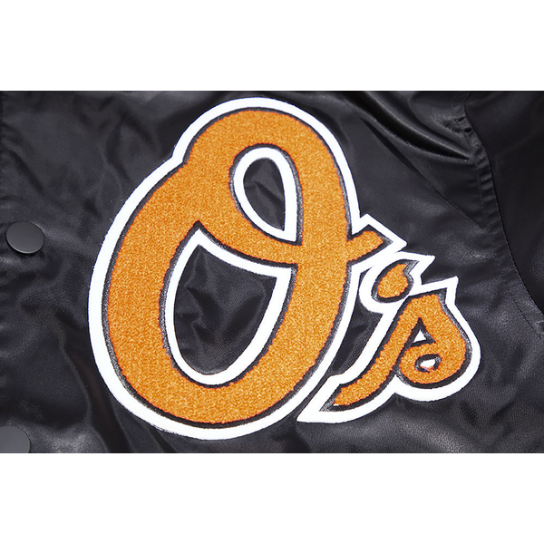 Pro Standard Baltimore Orioles Mash Up Rib Satin Jacket - Men's - Black/Orange - Image 9