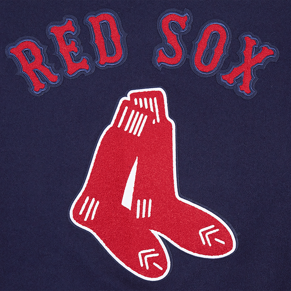 Pro Standard Boston Red Sox Retro Classic Wool Varsity Jacket - Men's - Midnight Navy/Midnight Navy/Red - Image 9