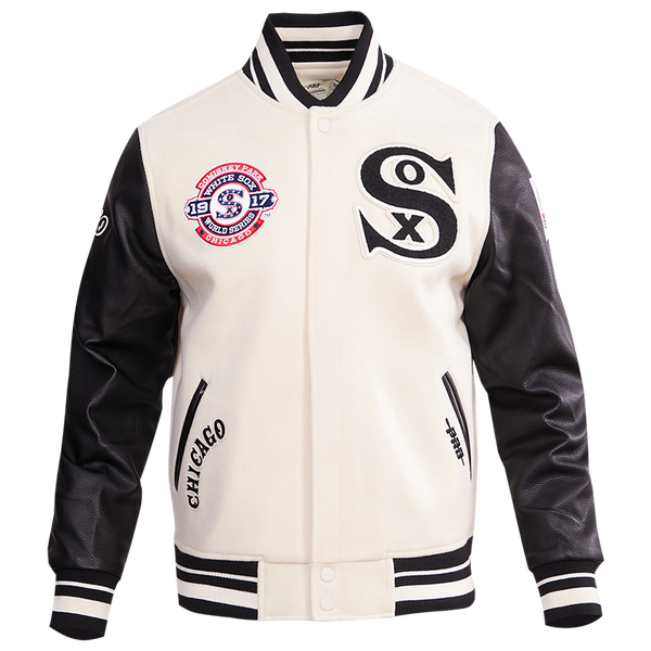 Pro Standard Chicago White Sox Retro Clsc Wool Varsity Jacket - Men's - Eggshell/Black