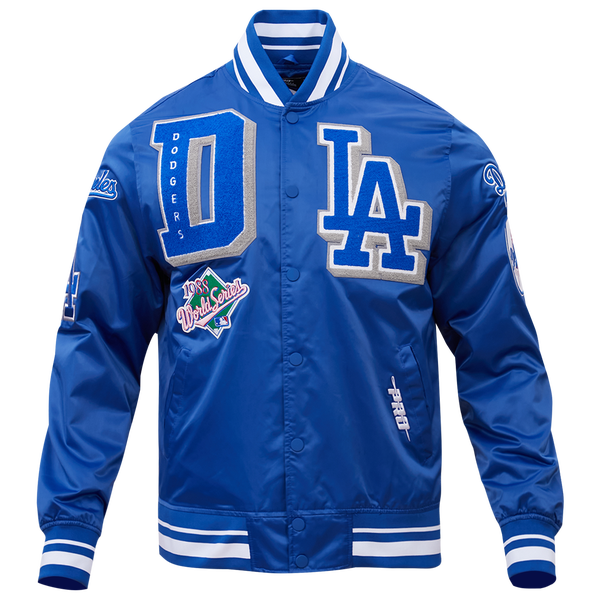 Pro Standard Los Angeles Dodgers Mash Up Rib Satin Jacket - Men's - Dodger Blue