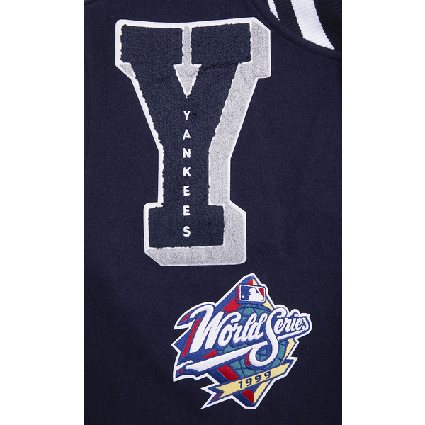 Pro Standard New York Yankees Mash Up Rib Wool Varsity Jacket - Men's - White/Midnight Navy - Image 7