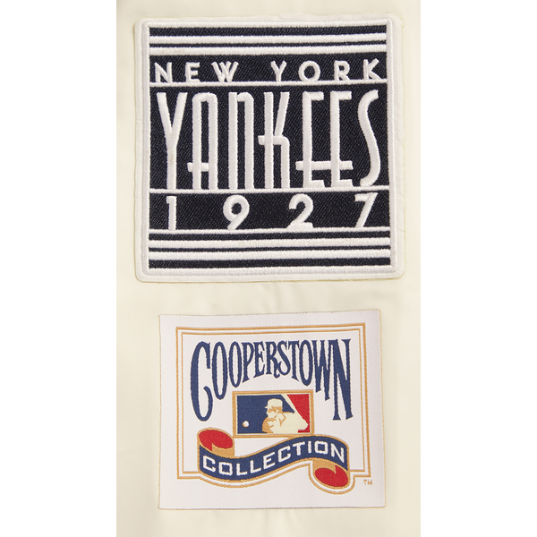 Pro Standard New York Yankees Retro Classic Rib Satin Jacket - Men's - Eggshell/Midnight Navy - Image 8