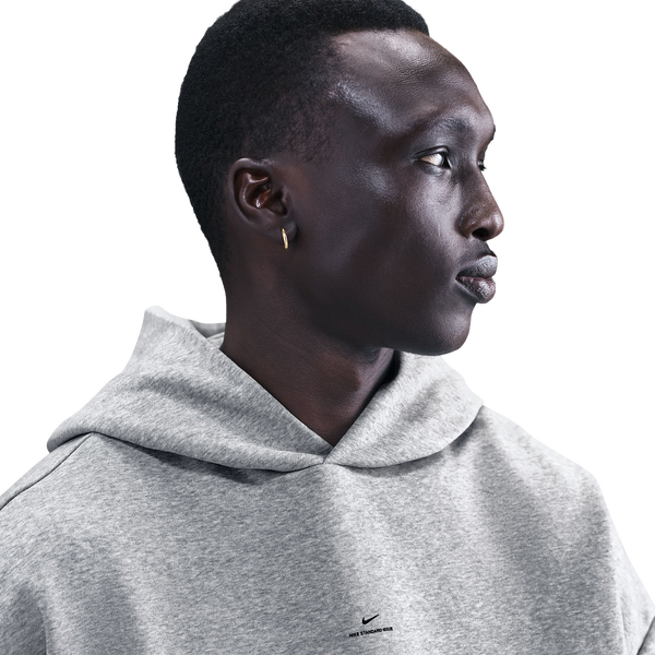 Nike Standard Issue Brushed Pullover Hoodie - Men's - Black/Dark Grey Heather - Image 3