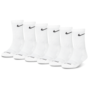 Nike 6 Pack Dri-FIT Performance Basic Crew Socks - Boys' Preschool - White/Black