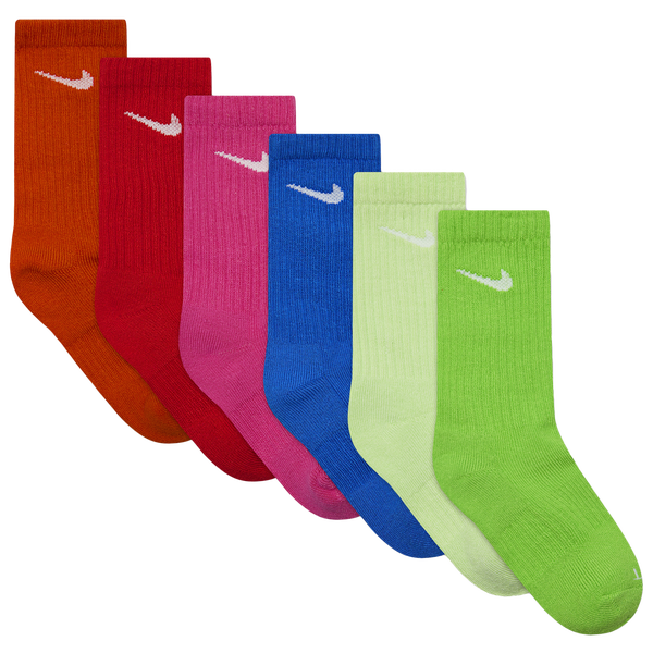 Nike 6 Pack Dri-FIT Performance Basic Crew Socks - Boys' Preschool - Barely Volt - Image 2