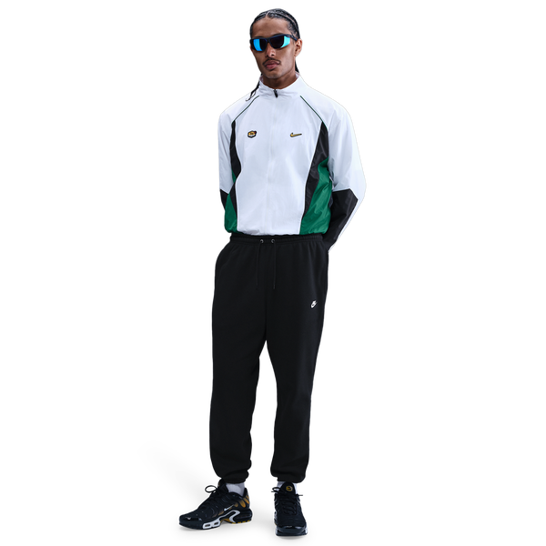 Nike Club Cuff Fleece Pants - Men's - Black/White/Black - Image 3