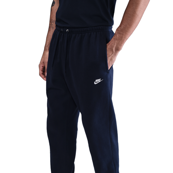 Nike Club Cuff Fleece Pants - Men's - White/Obsidian/Obsidian
