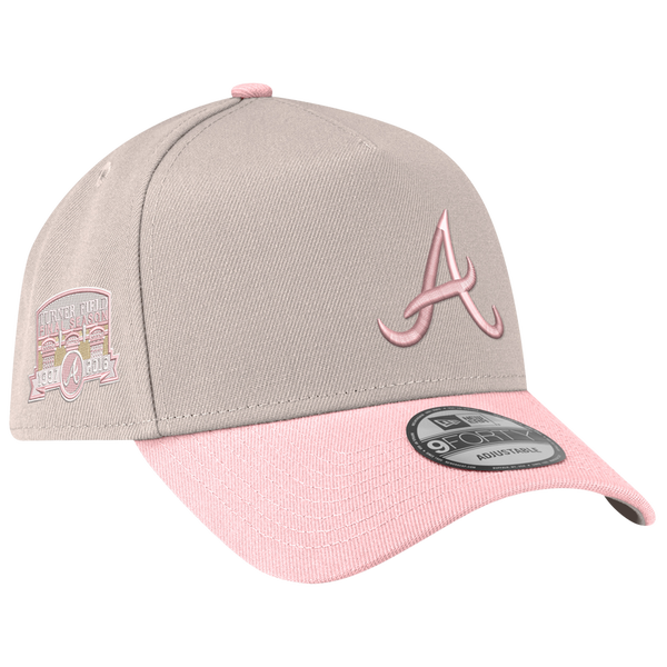 New Era Braves 940AF Cap - Adult - Silver/Pink - Image 3
