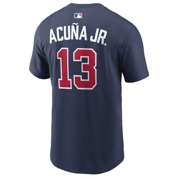 Nike MLB Atlanta Braves Name and Number Tshirt - Men's - Navy - Image 3