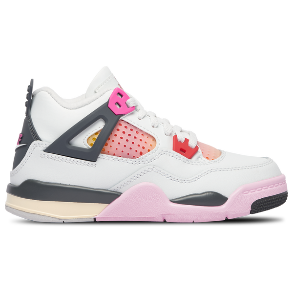 Jordan Retro 4 - Girls' Preschool - Tan/Gray/Pink