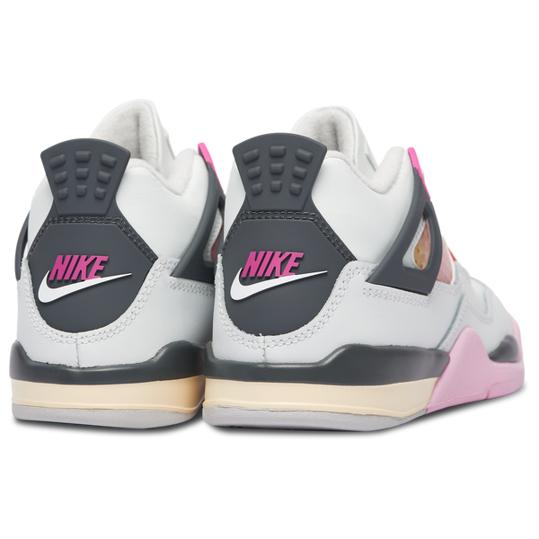 Jordan Retro 4 - Girls' Preschool - Tan/Gray/Pink - Image 3
