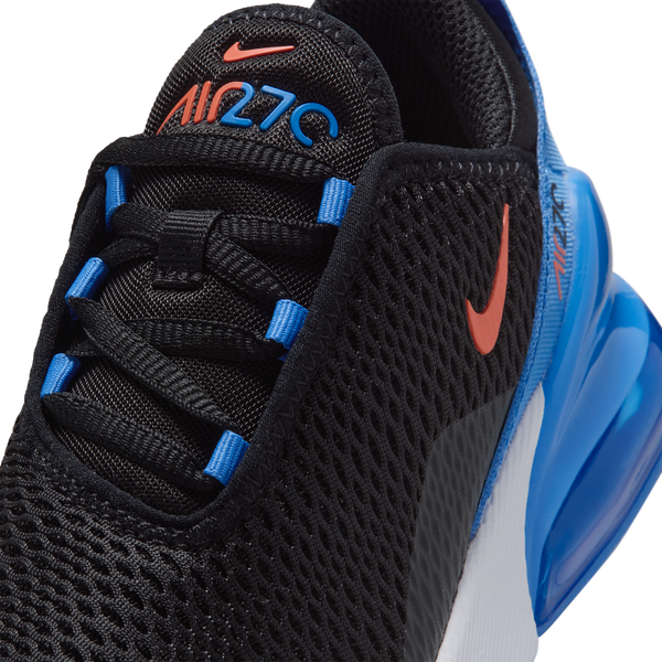 Nike Air Max 270 - Boys' Preschool - Black/Turf Orange/Blue Crystal - Image 7