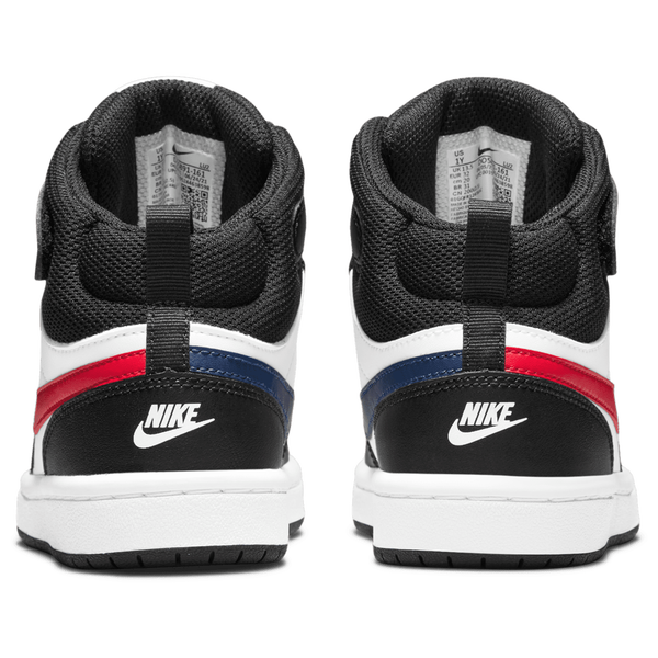 Nike Court Borough Mid 2 - Boys' Preschool - White/Univ Red/White - Image 3